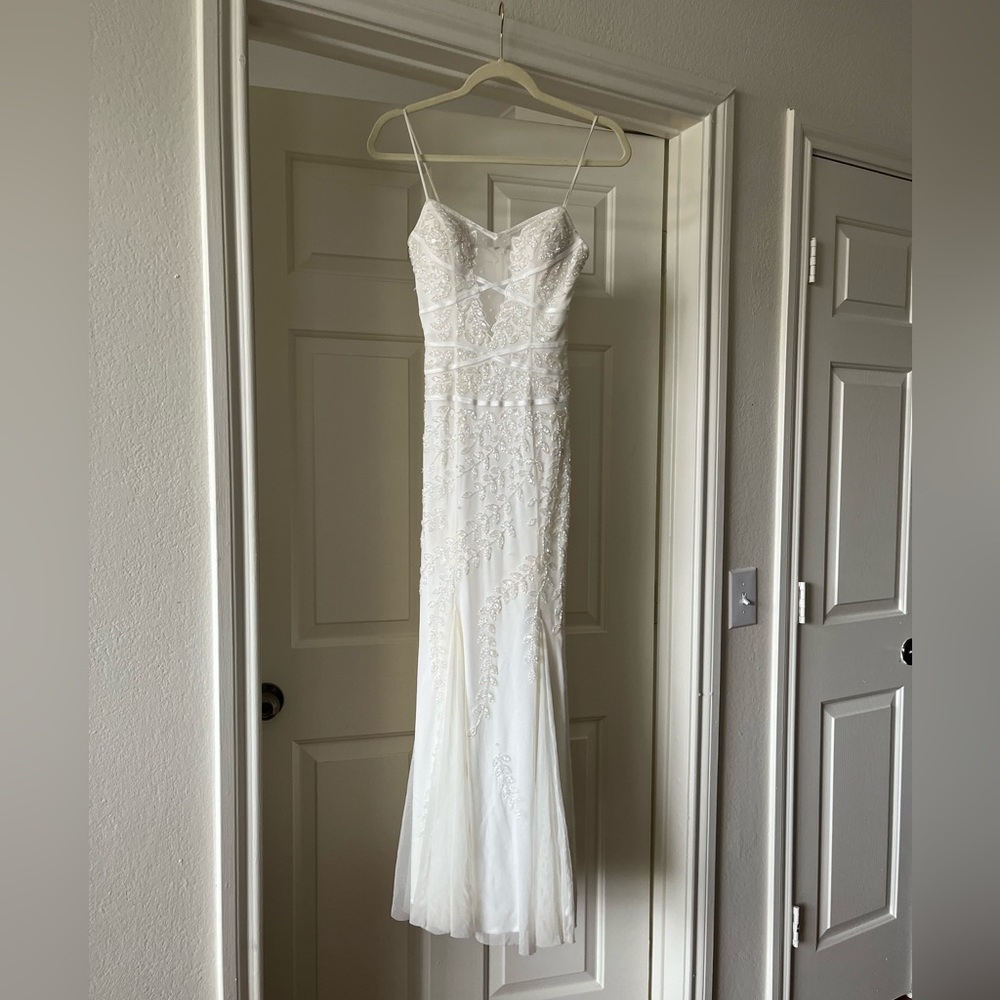 Caché White beaded dress